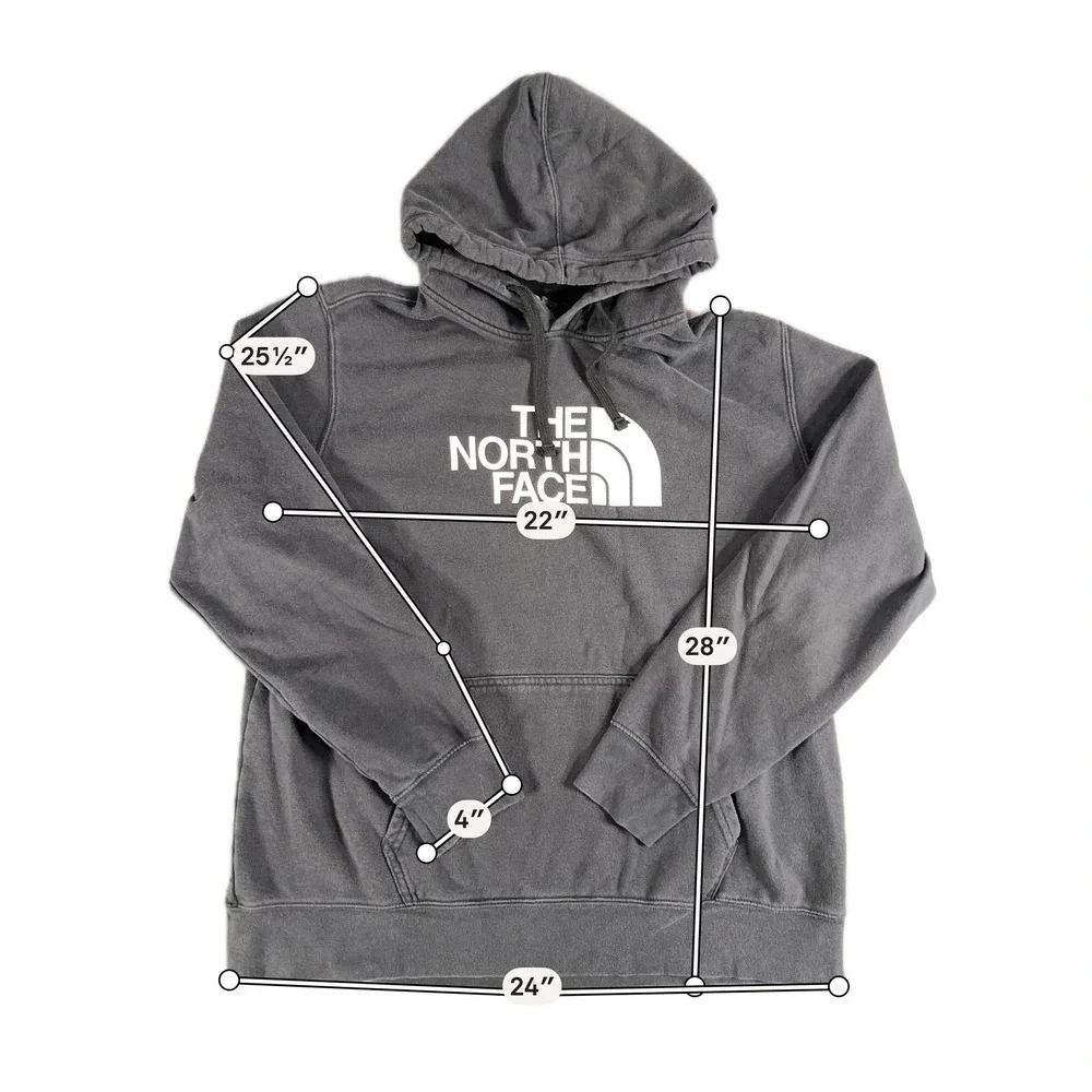 The North Face Hoodie Mens XL Black Fleece Pullover Logo Graphic Sweatshirt